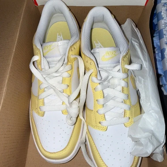 Nike Dunk Low Lemon and White Sneakers - Picture 2 of 5